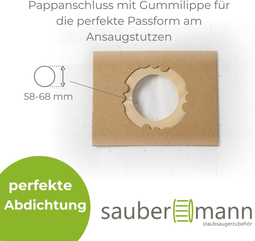Premium Staubsaugerbeutel aus Vlies geeignet für Parkside - PNTS 1300 / PNTS 1400 / PNTS 1500 - "Mad