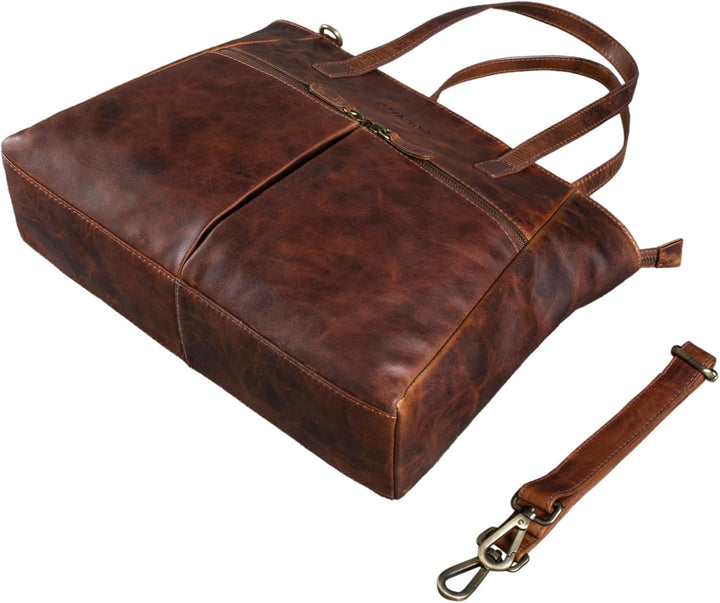 STILORD 'Madeleine' Grosse Umhängetasche Damen Leder Vintage Schultertasche Elegante Businesstasche