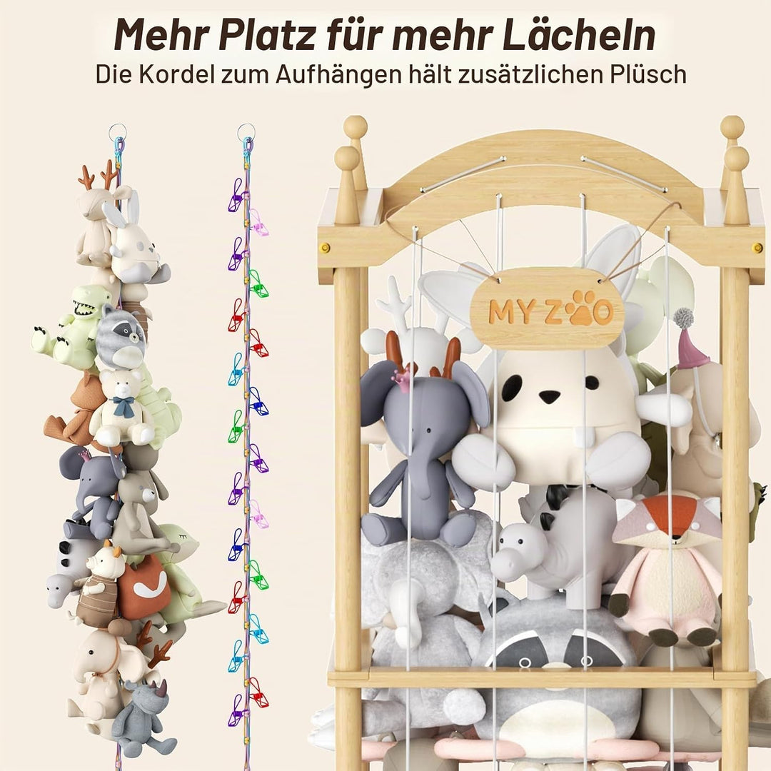 COSYLAND Stofftier-Aufbewahrungsturm - Stofftierhalter mit Gummiband für Spielzimmer Schlafzimmer Ki