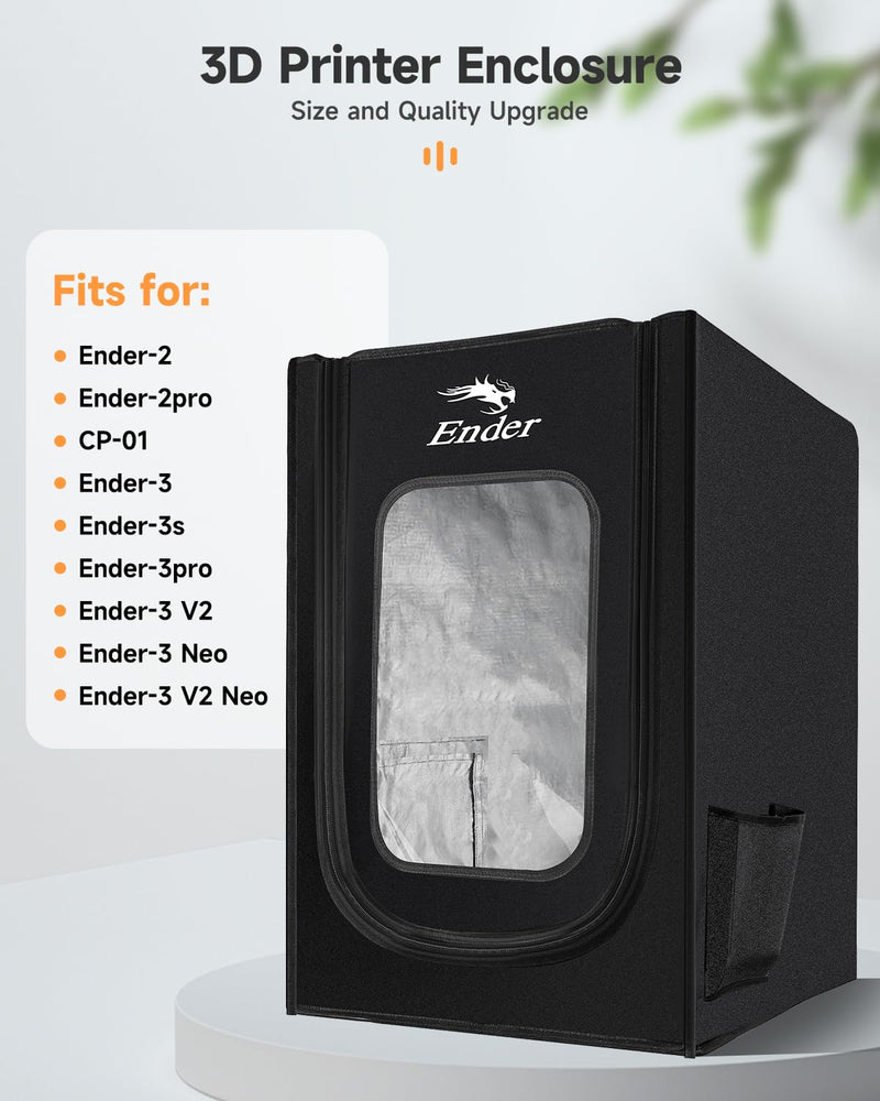 Creality Offiziell 3D Drucker Gehäuse, feuerfestes, staubdichtes Zelt für Ender 3/Ender 3 Pro/Ender