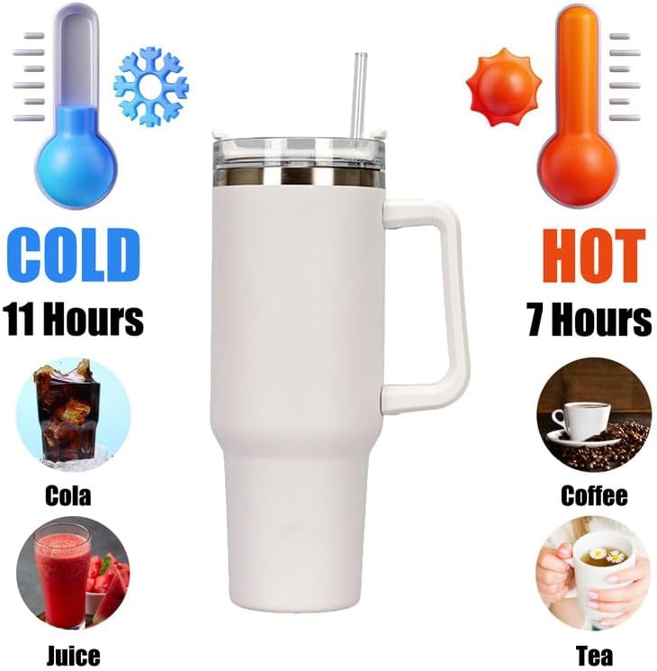 Somerway 1182ml 40oz Kaffeebecher to Go, Doppelwandiger Edelstahl Vakuum Isolierbecher mit Griff und