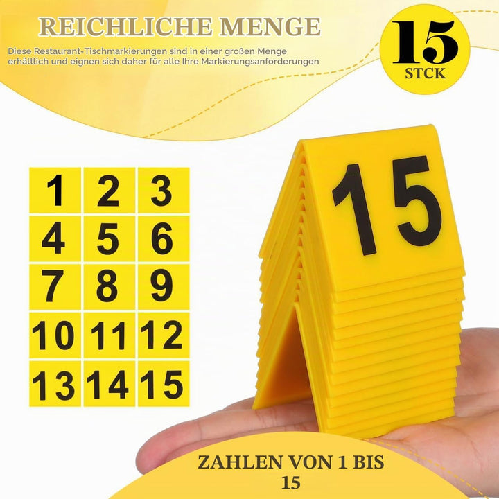 STOBAZA 15 Stück Beweismarker für Detektivspiele, Gelbe Zahlenmarker mit Dreieckigem Design, Szenenm