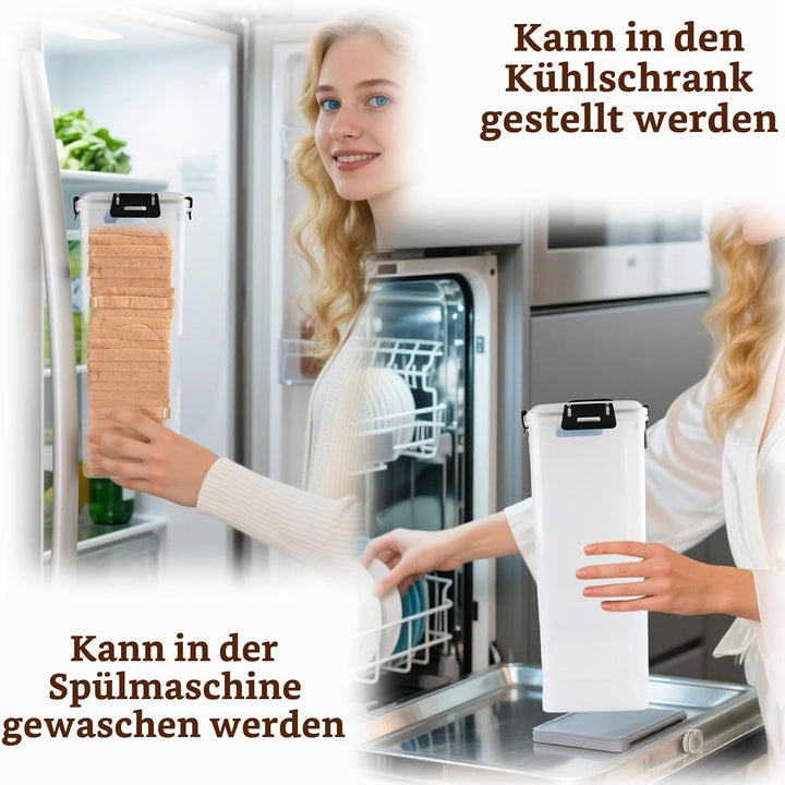 Toastbrot Aufbewahrungsbox 4 L aus Kunststoff, mit Klickdeckel | Halbtransparente Wände zeigen Vorra
