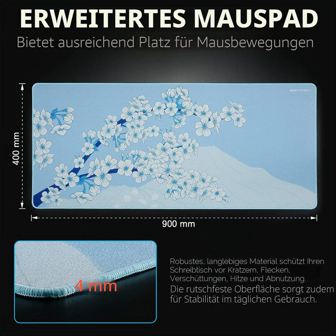 X-Raypad Aqua Control 2 AC2 Sakura Gaming-Mauspad, Ultra-Hochpräzisions-Mauspad mit Perfekter Geschw