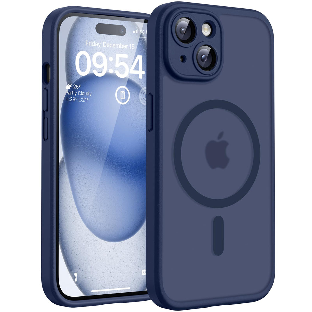 TOCOL 3 in 1 für iPhone 15 Hülle für Magsafe, Vollständiger Kameraschutz Stossfest Kratzfest Magneti