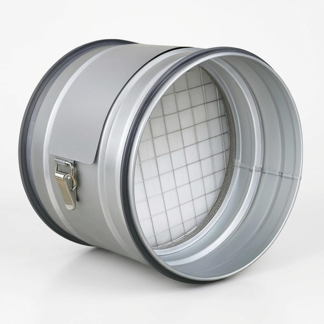 Easy Act Grobstaubfilter rund Ø 125 mm für Zuluft, Rohrfilter aus verzinktem Stahl zur Grobpartikel-