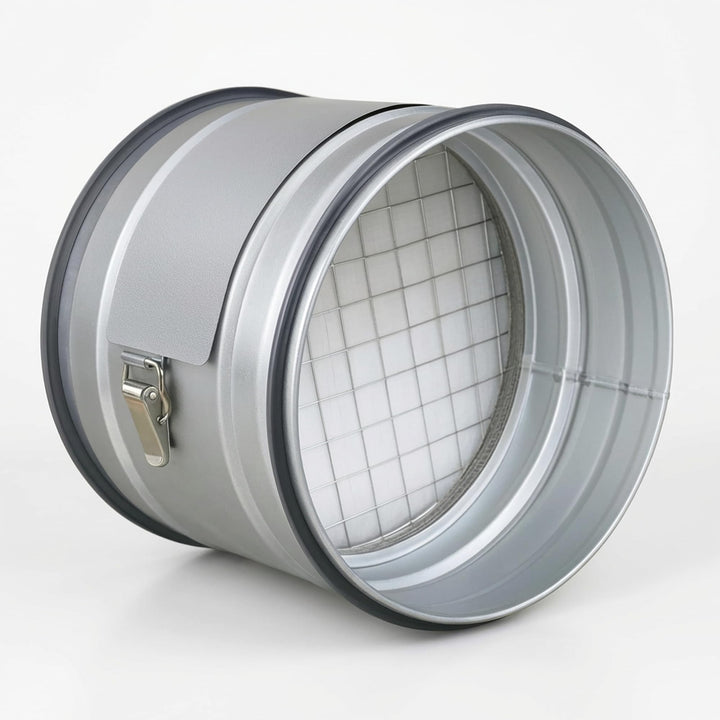 Easy Act Grobstaubfilter rund Ø 125 mm für Zuluft, Rohrfilter aus verzinktem Stahl zur Grobpartikel-
