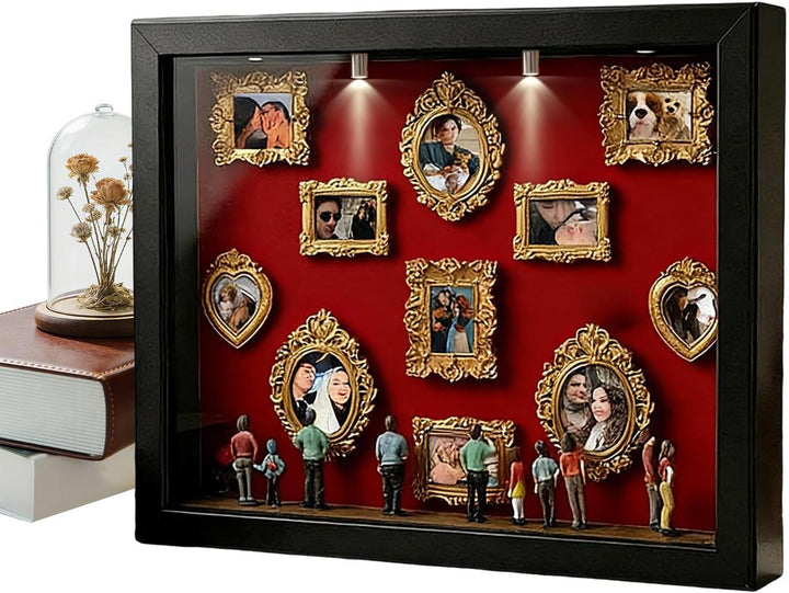 DIY Mini Museum Silhouette Box, Mini Figuren Menschen Museum Bilderrahmen Set, Kreatives Erinnerungs
