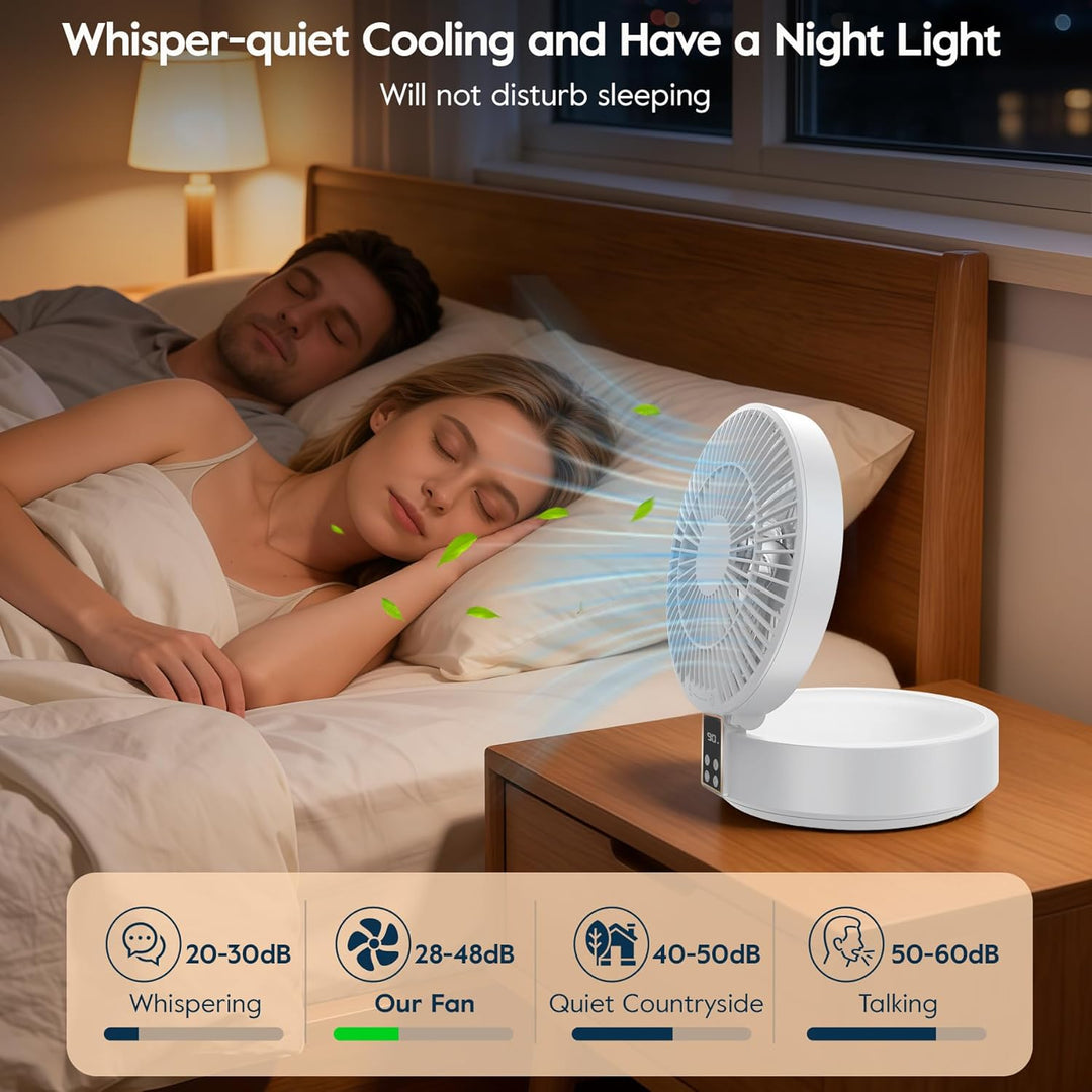 Leise USB Klein Ventilator, Tischventilator Sehr Leise und Starkem Luftstrom, Tragbarer Akku Batteri