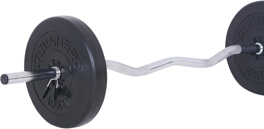 TrainHard Hantelscheiben Set 20-30 kg Gewichte aus Kunststoff Zement Gesamtgewichte mit 30/31 mm Boh