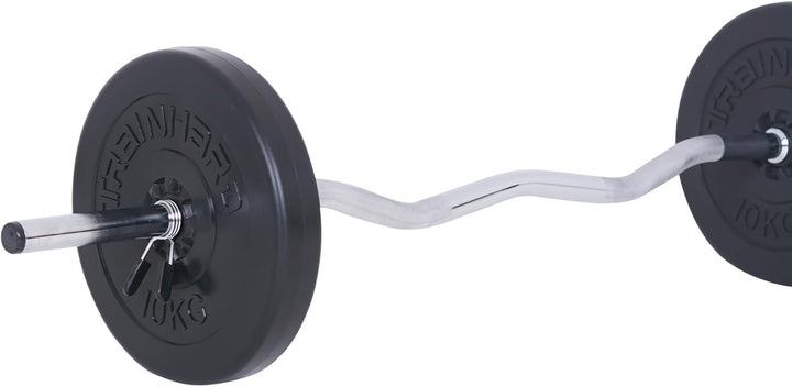 TrainHard Hantelscheiben Set 20-30 kg Gewichte aus Kunststoff Zement Gesamtgewichte mit 30/31 mm Boh