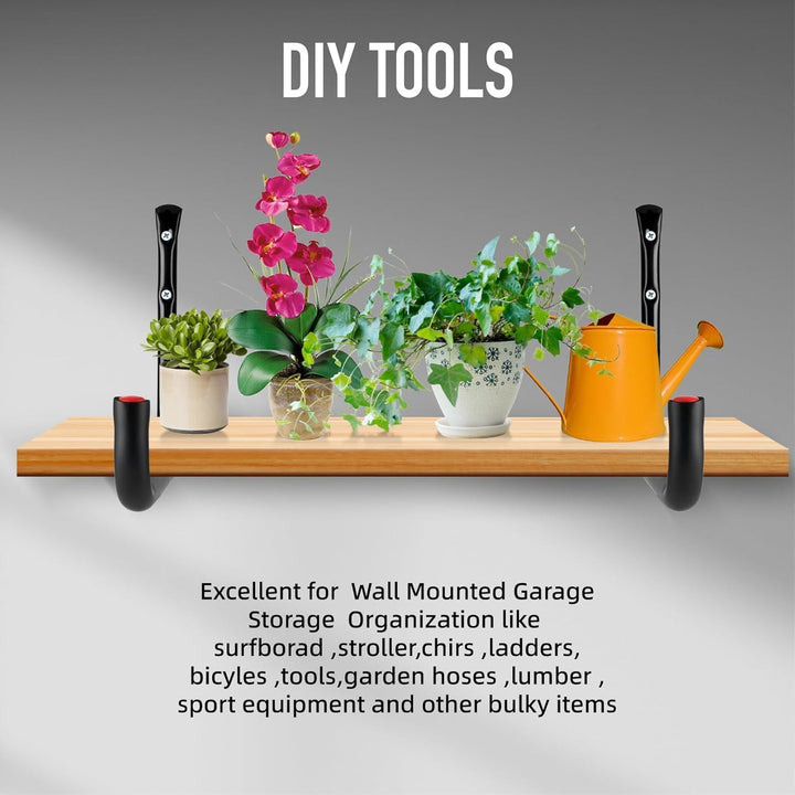 Garagenhaken, 10 Stück Wandhalterung Garagenaufbewahrung Werkzeugaufhänger mit 9,8" Jumbo-Arm, Hochl