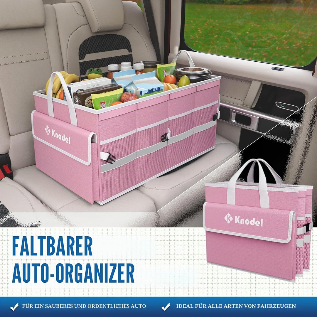 K KNODEL Autostruktur-Organisator mit faltbarem Deckel, Autospeicherbox und tasche, grosser Kofferra