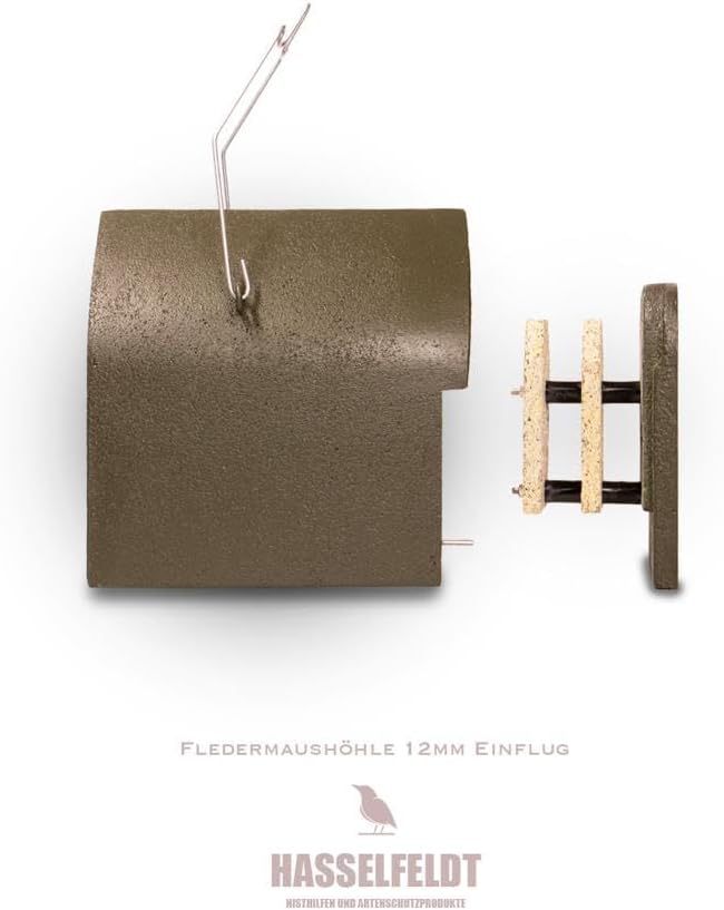 Fledermaushöhle aus Holzbeton mit dreifacher Vorderwand 12mm | Wetterfest | Fledermausquartier | Fle