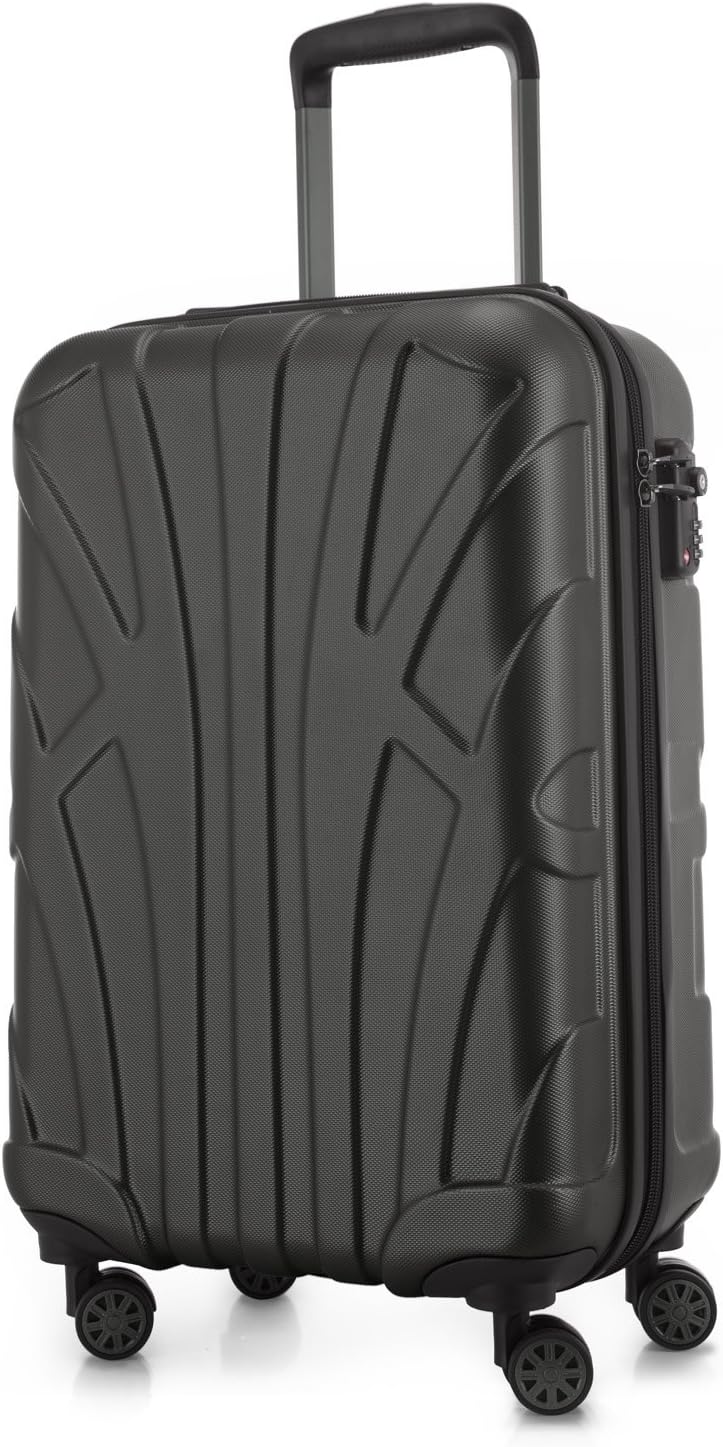 suitline Handgepäck Hartschalen-Koffer Koffer Trolley Rollkoffer Reisekoffer, TSA, 55 cm, ca. 34 Lit