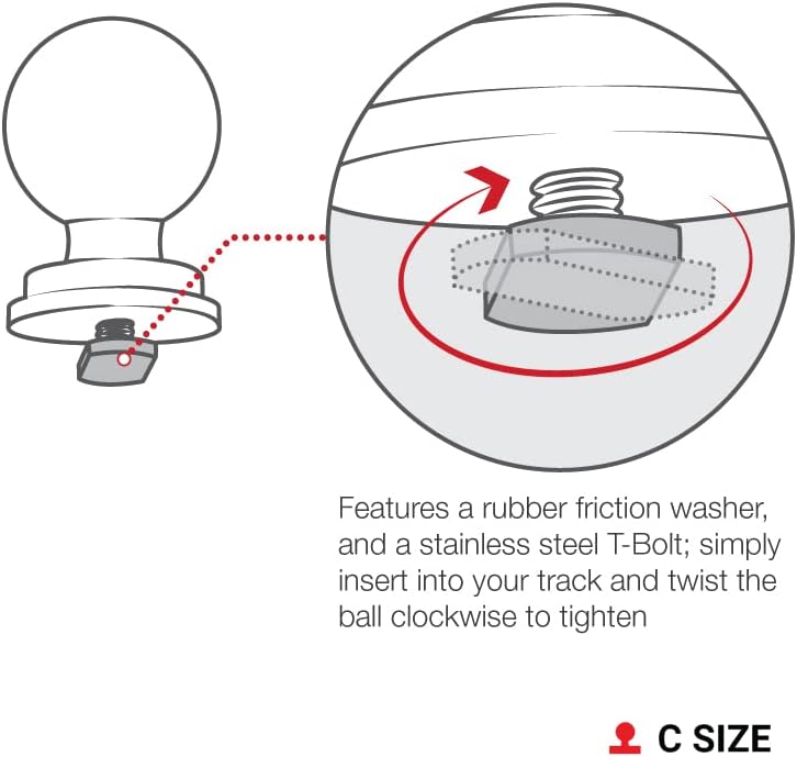 RAM Mounts RAM 1.5Inch Track Ball with T-Bolt Attach, RAP-354U-TRA1 (T-Bolt Attach)