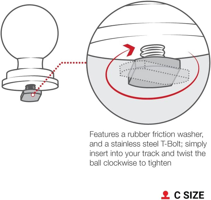 RAM Mounts RAM 1.5Inch Track Ball with T-Bolt Attach, RAP-354U-TRA1 (T-Bolt Attach)