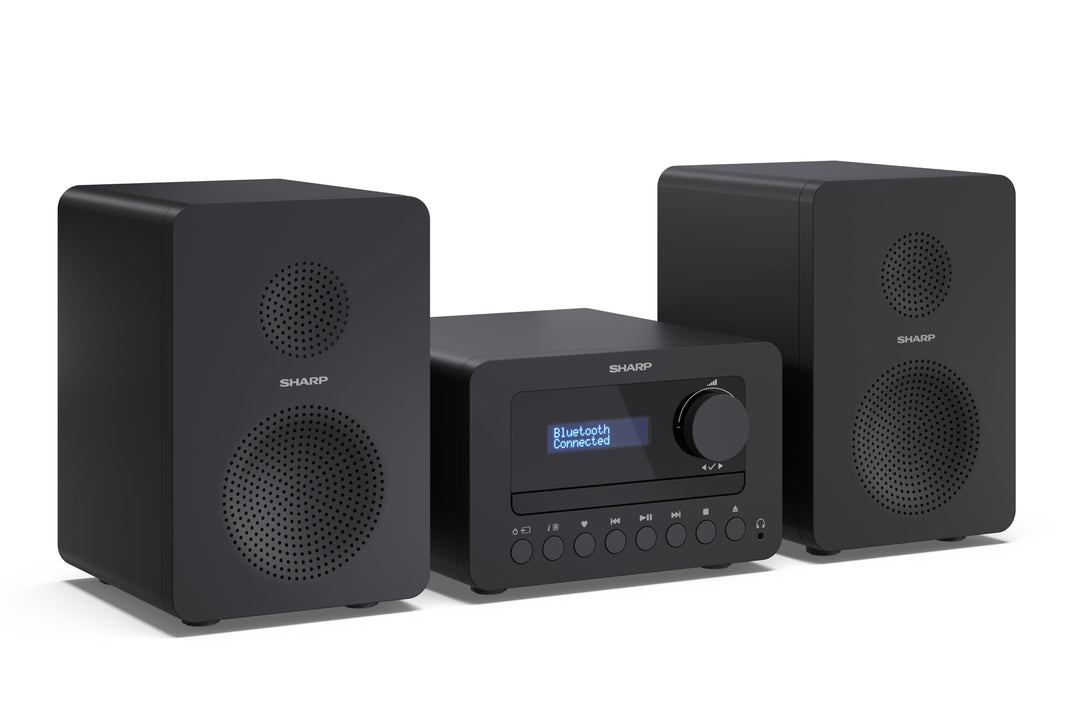 SHARP XL-B514(BK) Hi-Fi Mikrosystem mit FM-Radio, Bluetooth 5.0, CD-MP3-Player, USB-Wiedergabe, 30 W