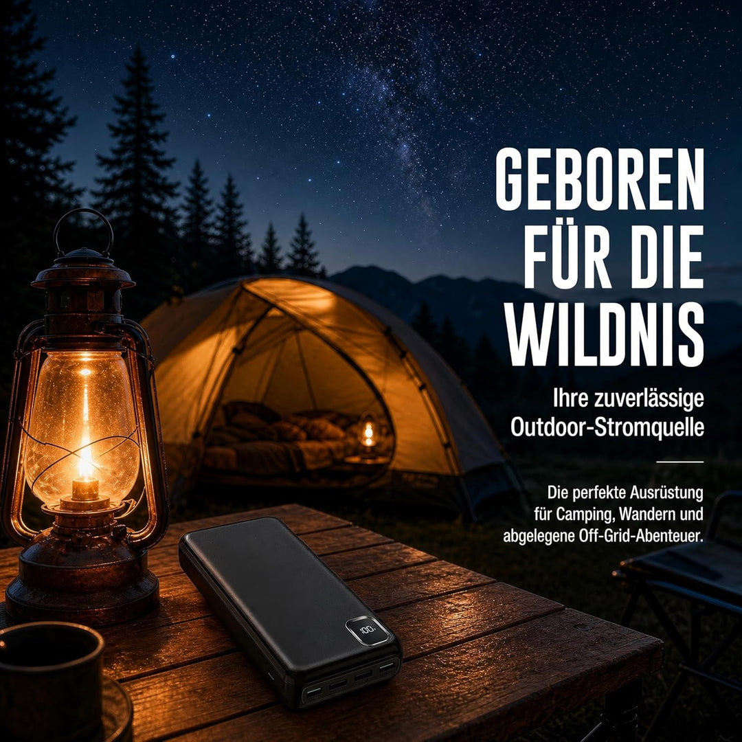 Powerbank 50000mAh Grosse Kapazität, 22.5W Power Bank Schnellladung mit 4 Ausgänge &amp; 2 Eingänge, Tra
