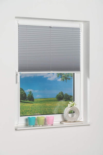 K-home Klemmfix-Plissee Palma Grau 70 x 210 cm +++Verdunklung+++ 70 x 210 cm Grau, 70 x 210 cm Grau