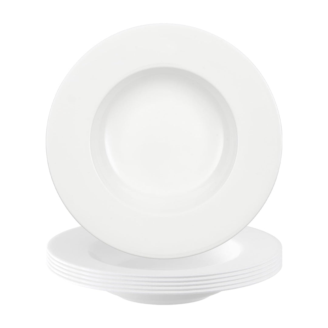 Villeroy &amp; Boch Anmut Suppenteller 6er Set, 24 cm, Tiefer Teller in klassischem Design, Schlicht &amp; E