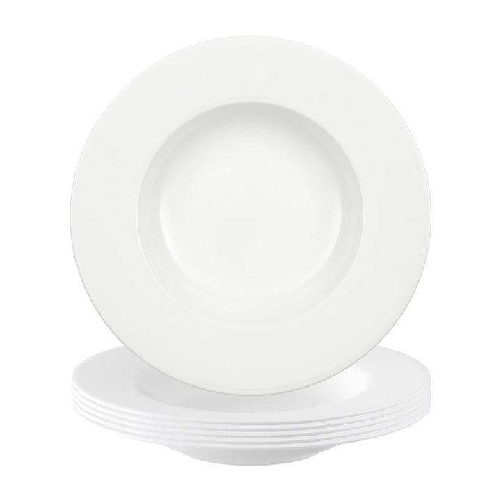 Villeroy &amp; Boch Anmut Suppenteller 6er Set, 24 cm, Tiefer Teller in klassischem Design, Schlicht &amp; E