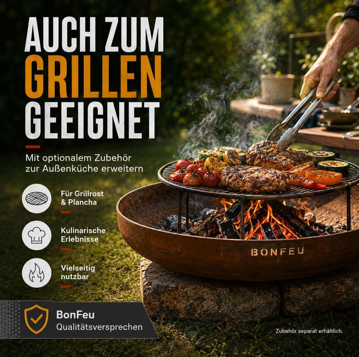 BonFeu BonBowl Feuerschale 60cm - Feuerschalen für den Garten - Feuerstelle Outdoor - Feuerschale mi
