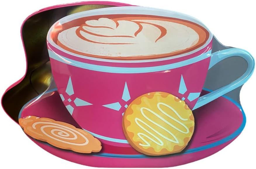 Blechdose in Form einer Cappuccinotasse pink Keksdose Deko-Box Retro-Dose sehr gross, 29 x 21 x 9 cm