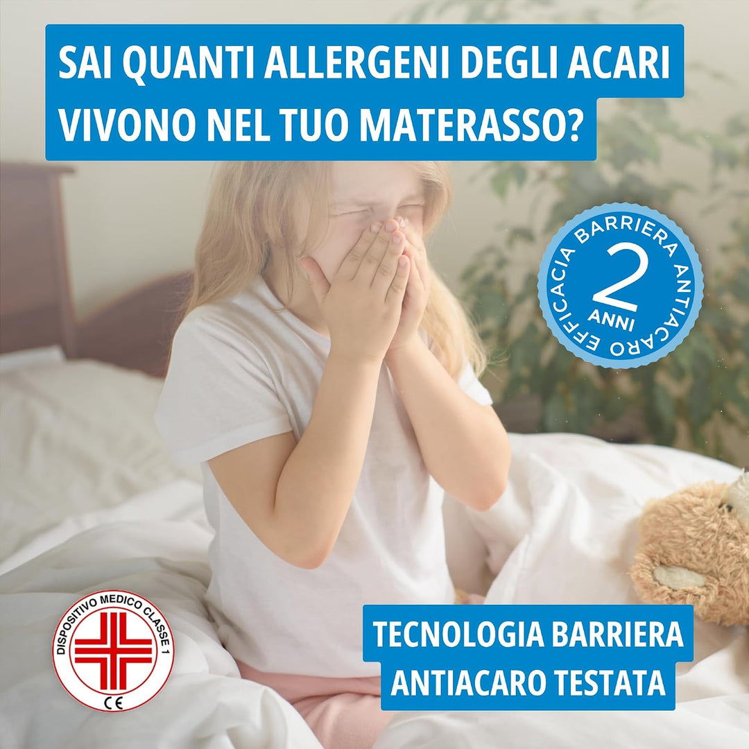 Allergosystem Bettwäsche aus Polyester mit Reissverschluss für Wiege, Babybett 70x140x10 cm und 40x6