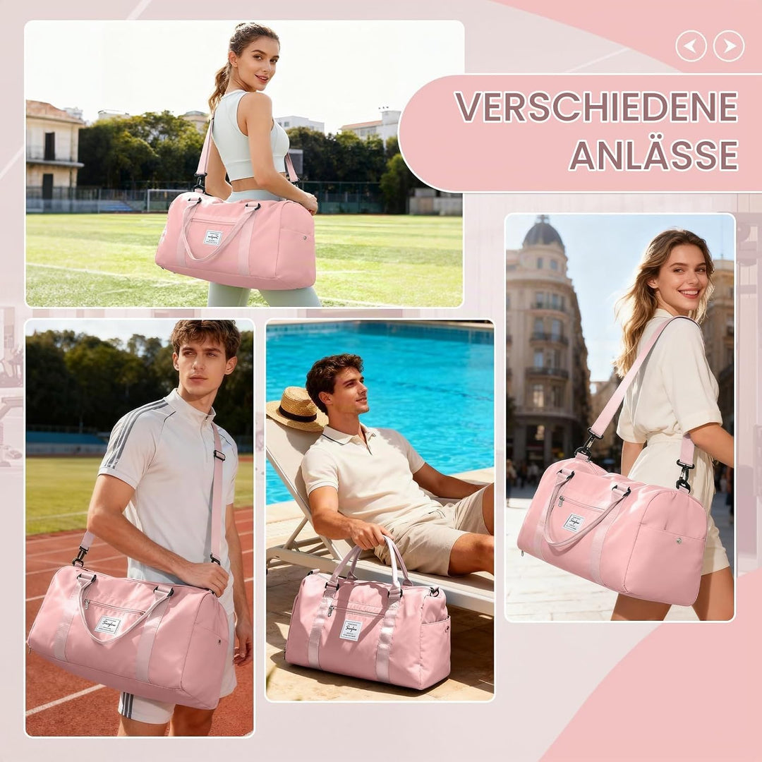 Sport Duffel Bag Damen Herren Sporttasche mit Schuhfach &amp; Nassfach Reisetasche Handgepäck Tasche Spo