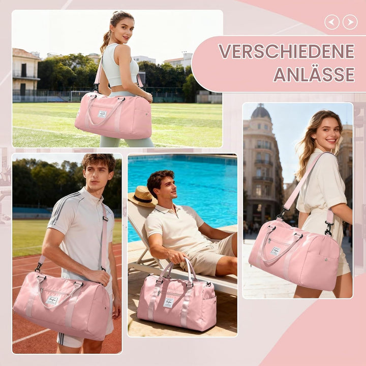 Sport Duffel Bag Damen Herren Sporttasche mit Schuhfach &amp; Nassfach Reisetasche Handgepäck Tasche Spo