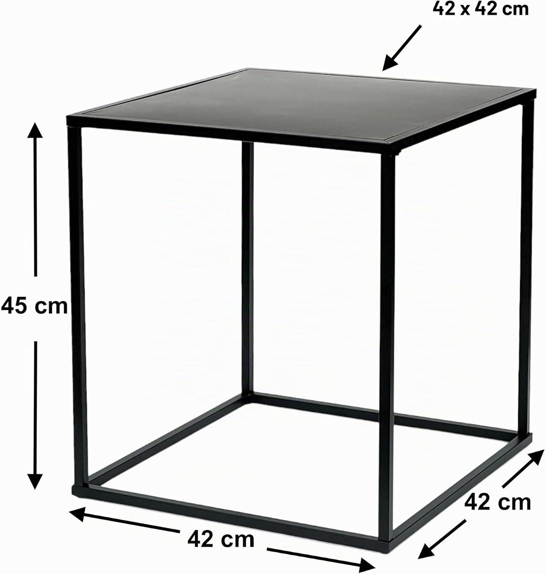 DanDiBo Couchtisch Schwarz Metall S Beistelltisch Wohnzimmer 96252 Tisch Beistelltisch 42 cm Sofatis