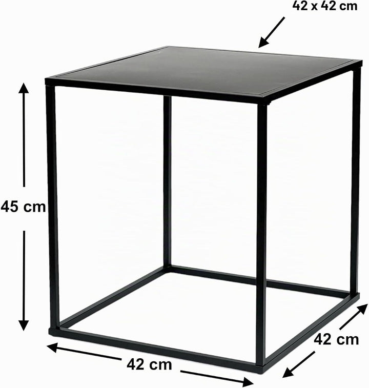DanDiBo Couchtisch Schwarz Metall S Beistelltisch Wohnzimmer 96252 Tisch Beistelltisch 42 cm Sofatis