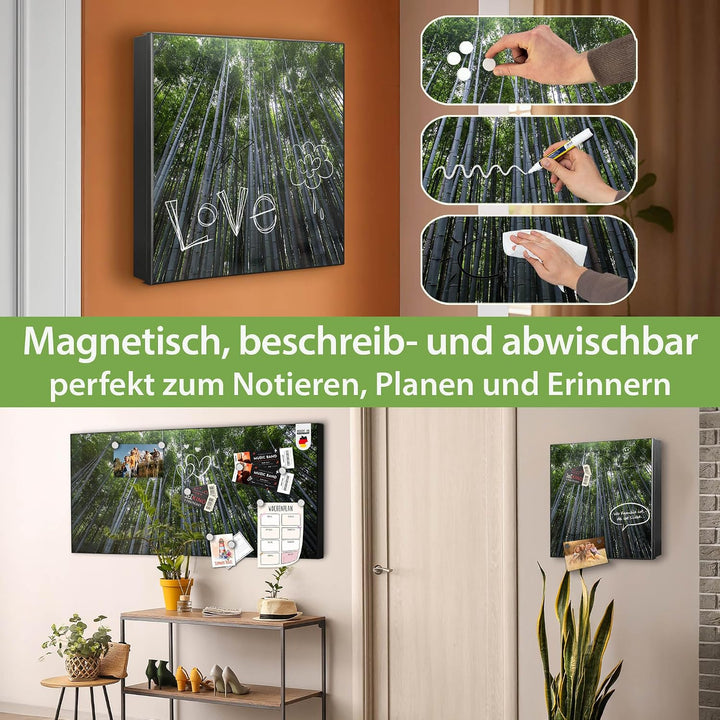 banjado Grosser Schlüsselkasten Metall - Schlüsselbox 30x30cm mit 32 Haken - Schlüsselkasten modern