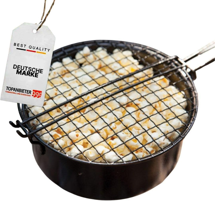 Popcornpfanne Popcorn-Pfanne für Lagerfeuer & Grill/Popcorn Maker mit langem Griff & Gitterdeckel Pe