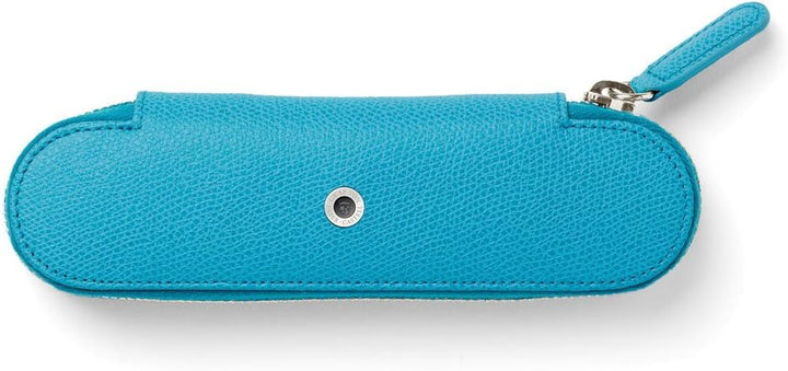 Graf von Faber-Castell 118674 Epsom Reissverschluss-Etui für 2 Schreibgeräte Gulf Blau 1 Stück (1er