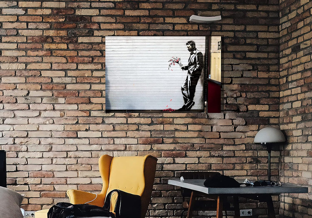 Warting In Vain By Banksy auf gerahmter Leinwanddruck, Bilder, Home Office Schlafzimmer, Wandkunst,