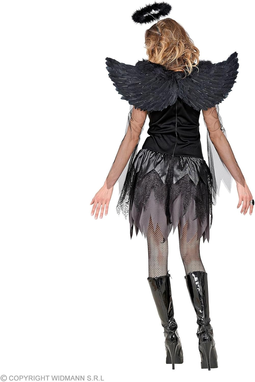 "DARK ANGEL" (dress, wings, halo) - (L), L
