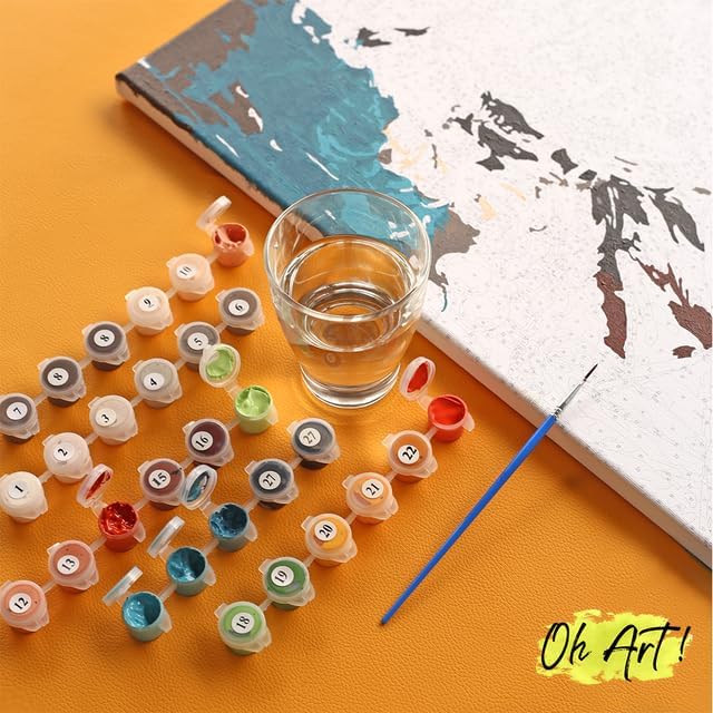 Oh Art! Malen Nach Zahlen Erwachsene Set Mit 3 Pinseln Und Acrylfarben Gemälde Acrylic Malerei DIY L