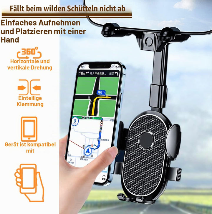 Handyhalterung Auto, Universelle Fahrzeug Handyhalterung, 360° Drehung Universal KFZ Handy Halterung