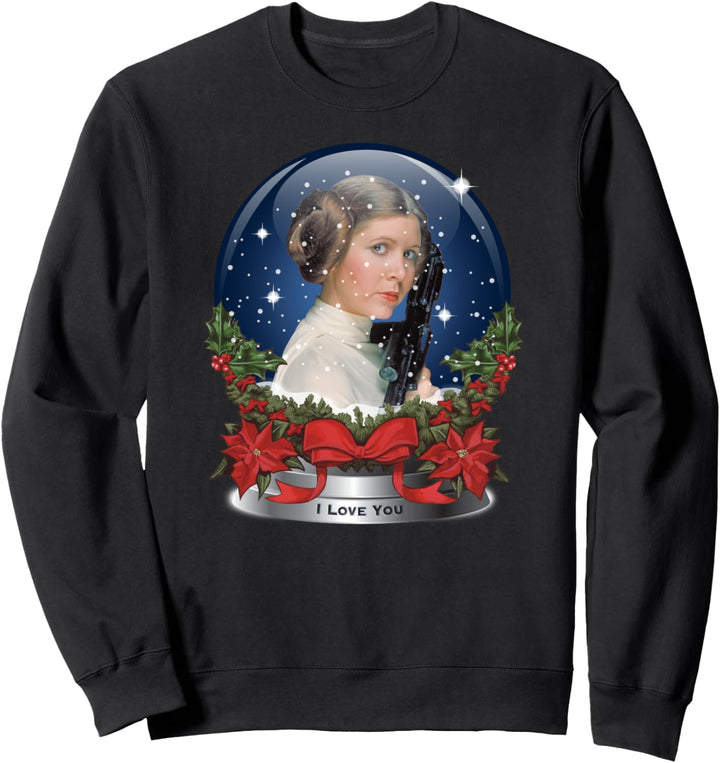 Star Wars Princess Leia I Love You Snow Globe Holiday Sweatshirt