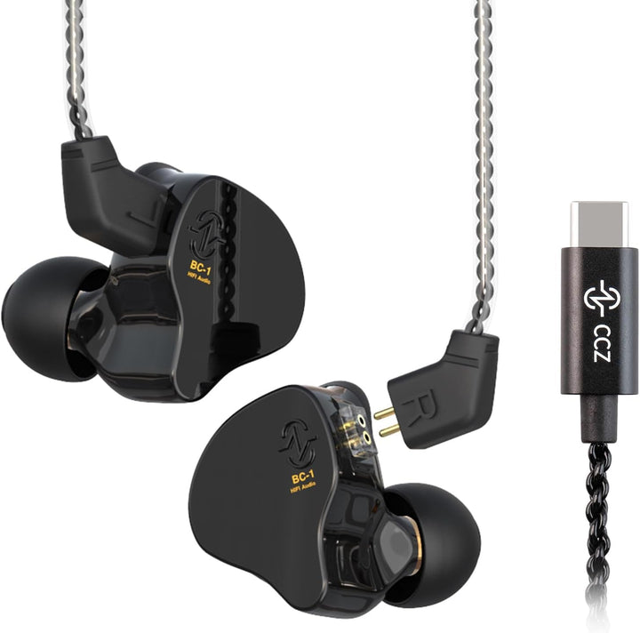 Yinyoo CCZ Melody USB C Kopfhörer, 1DD + 1BA HiFi Ohrhörer, Deep Bass IEM Kopfhörer Kompatibel für S