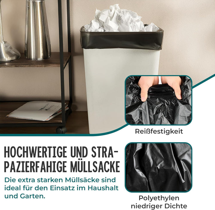 Müllbeutel 160L - Extrem Reissfest, Extra Stark, Ideal Für Haushalt, Garten Und Betrieb -6 x 10er Ro