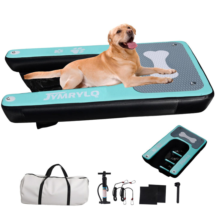 Hunde Wasserrampe Aufblasbare Hunderampe Pool 150x100cm Hundeboot Schwimminsel für Hunde Katzen bis