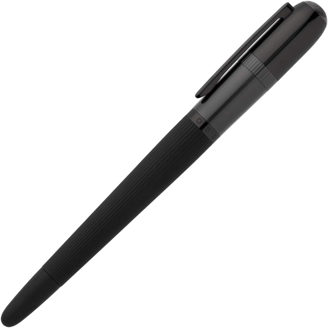 Hugo Boss Füllfederhalter Contour Black Messing/Edelstahl Schwarz, Grösse: ca. 13,6cm x 1cm x 1cm, H