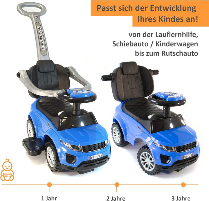 LEMODO Rutschauto mit Schiebestange | Rutschfahrzeug ab 1 Jahr | Rutscherfahrzeug mit Sicherheitsbüg