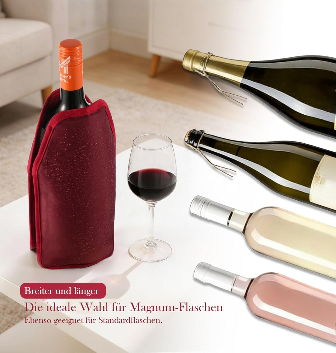 Weinkühler für 1,5L Magnum-Flaschen, Flaschenkühler Manschette, die perfekte Kühlmanschette für Wein