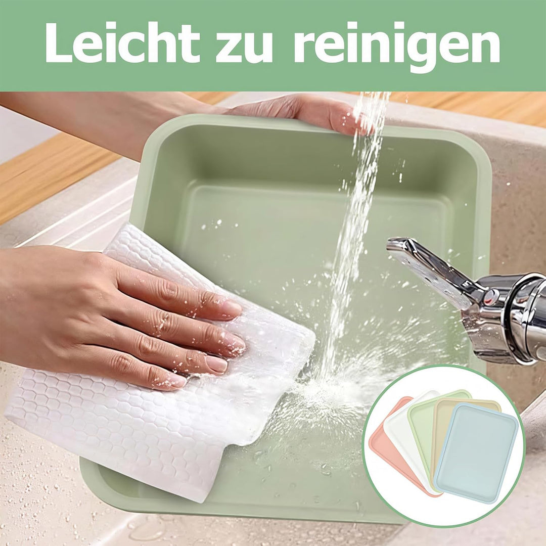 5 Stück Kunststofftablett, 36,5 x 26,5 cm Kunststoff Serviertabletts Klein, Küche Wiederverwendbar R