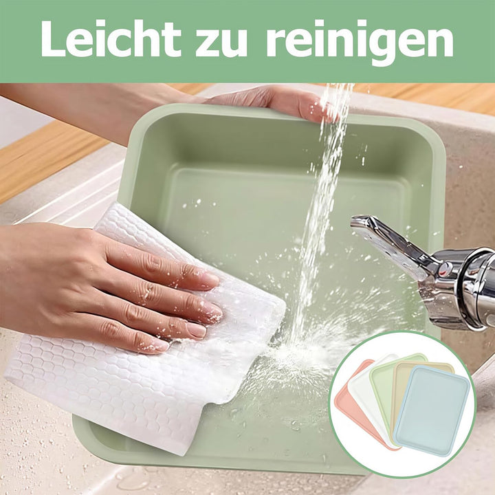 5 Stück Kunststofftablett, 36,5 x 26,5 cm Kunststoff Serviertabletts Klein, Küche Wiederverwendbar R