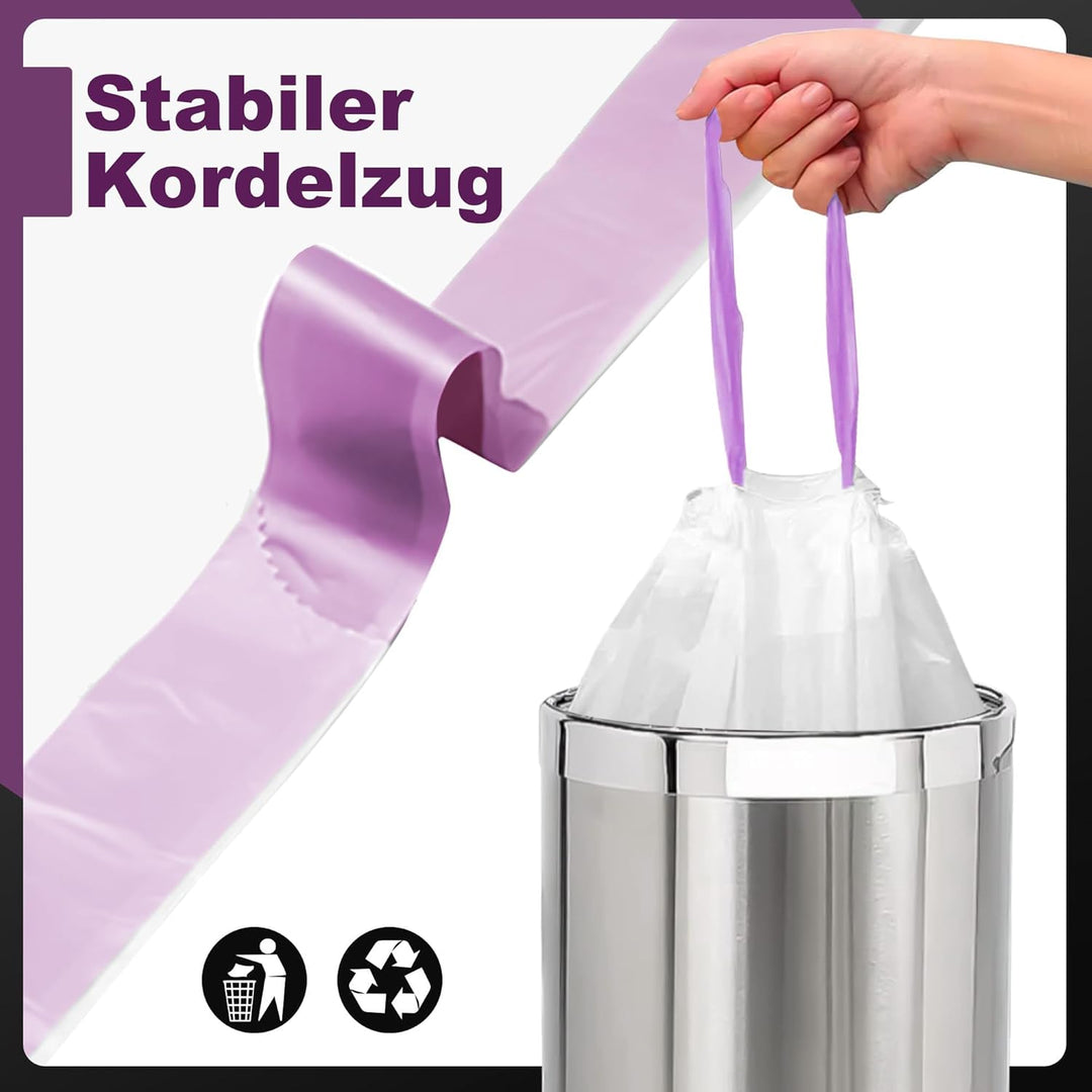 Selbstreinigende Katzentoilette Müllsack Katzentoilettenbeutel mit Zugbändern, 3 Rollen*36 (108 Stüc